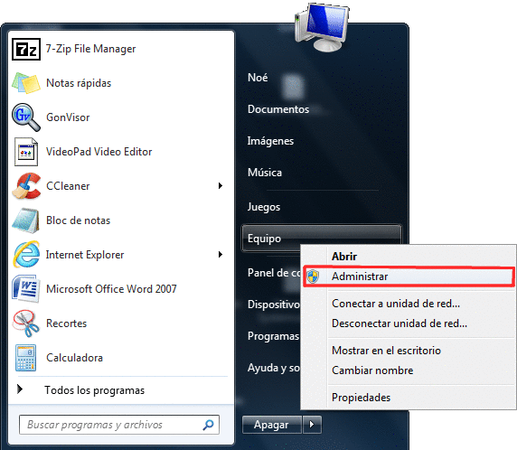 Menu de Inicio WIndows