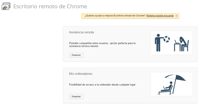 Google Chrome Escritorio remoto