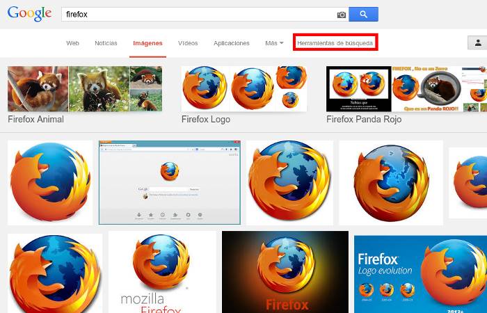 Herramientas de Google Imágenes