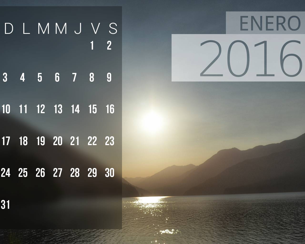 Calendario Enero 2016