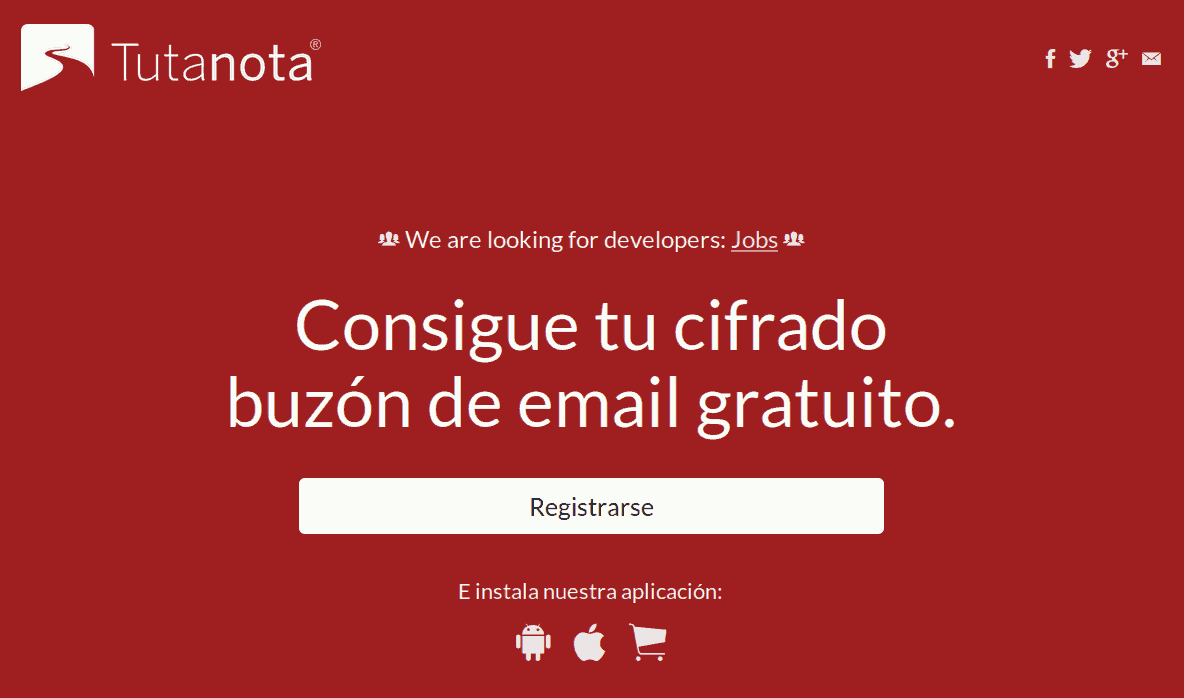 Tutanota Correo electronico privado cifrado